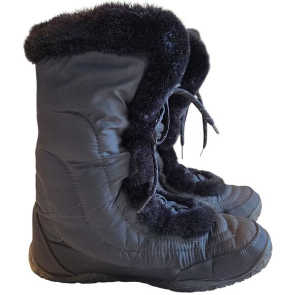 The North Face Icepick Nuptse Snow Boots Goose Down Filled Women's size 9 Black - Picture 10 of 12